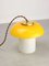 Mid-Century Yellow Glass and Brass Mushroom Table Lamp 1