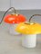 Mid-Century Mushroom Tischlampe aus gelbem Glas & Messing 4