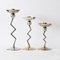 Postmodern Brass Candleholders, 1980s, Set of 3 1