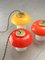 Lampe de Bureau Champignon Mid-Century en Verre Orange et Laiton 6