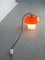 Mid-Century Orange Glass & Brass Mushroom Table Lamp, Image 3