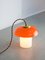 Lampe de Bureau Champignon Mid-Century en Verre Orange et Laiton 2