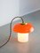 Mid-Century Mushroom Tischlampe aus orangefarbenem Glas & Messing 2
