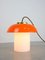 Mid-Century Orange Glass & Brass Mushroom Table Lamp, Image 4