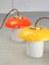 Mid-Century Glass & Brass Mushroom Table Lamps, Set of 2, Set of 2 2