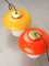 Mid-Century Glass & Brass Mushroom Table Lamps, Set of 2, Set of 2 3