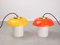 Mid-Century Mushroom Tischlampen aus Glas & Messing, 2er Set, 2er Set 1