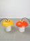 Mid-Century Mushroom Tischlampen aus Glas & Messing, 2er Set, 2er Set 8