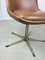 Mid-Century Brown Leatherette Swivel Chair from Stol 15