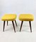 Vintage Yellow Tweed Stool, 1970s 6