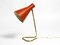Large Mid-Century Modern Brass Table Lamp with Brick Red Shade, 1950s, Image 18