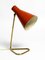 Large Mid-Century Modern Brass Table Lamp with Brick Red Shade, 1950s, Image 16