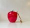 Vintage Red Apple Plastic Ice Bucket and Tong, 1970s, Set of 2 1
