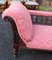 Chaise Lounge in Mahogany & Pink Upholstery, 1940s 4