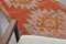 Orangefarbener Vintage Teppich aus Baumwolle, 1960er 7