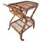 Mid-Century Bar Cart in Bamboo and Rattan, Italy, 1950s 2