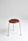 Teakwood & Brass Model Aj3170 Stool by Arne Jacobsen for Fritz Hansen, 1950s, Image 4