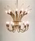Mid-Century Modern Italian Chandelier, Metal Brass and Glass, Italy, 1950s, Image 4