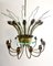 Mid-Century Modern Italian Chandelier, Metal Brass and Glass, Italy, 1950s 2