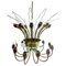 Mid-Century Modern Italian Chandelier, Metal Brass and Glass, Italy, 1950s 1