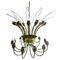 Mid-Century Modern Italian Chandelier, Metal Brass and Glass, Italy, 1950s, Image 1