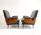 Mid-Century Modern Armchairs in Walnut and Vegan Leather, Italy, 1960s, Set of 2 8