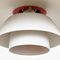 Mid-Century Modern, White and Orange Metal Ceiling Lamp attributed to Poul Henningsen, 1960s, Image 7