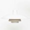 Mid-Century Modern, White and Orange Metal Ceiling Lamp attributed to Poul Henningsen, 1960s, Image 3