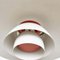 Mid-Century Modern, White and Orange Metal Ceiling Lamp attributed to Poul Henningsen, 1960s, Image 2