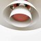 Mid-Century Modern, White and Orange Metal Ceiling Lamp attributed to Poul Henningsen, 1960s, Image 6