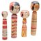 Poupées Kokeshi Vintage, 1930s, Set de 4 1