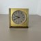 Reloj de mesa Hollywood Regency vintage de vidrio y latón de Kienzle, Germany, años 60, Imagen 3