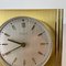 Reloj de mesa Hollywood Regency vintage de vidrio y latón de Kienzle, Germany, años 60, Imagen 11