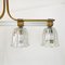 Lámparas de araña italianas románticas de vidrio y latón con cuatro luces, años 30, Imagen 8