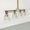 Lámparas de araña italianas románticas de vidrio y latón con cuatro luces, años 30, Imagen 5