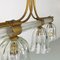 Lámparas de araña italianas románticas de vidrio y latón con cuatro luces, años 30, Imagen 6