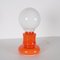 Mid-Century Italian Space Age Orange and White Murano Glass Table Lamp, 1970s 5