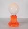 Mid-Century Italian Space Age Orange and White Murano Glass Table Lamp, 1970s 11