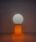 Mid-Century Italian Space Age Orange and White Murano Glass Table Lamp, 1970s 15