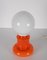 Mid-Century Italian Space Age Orange and White Murano Glass Table Lamp, 1970s 10