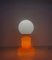 Mid-Century Italian Space Age Orange and White Murano Glass Table Lamp, 1970s 14