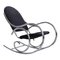 Sculptural Chrome and Black Velour Rocking Chair in the Style of Milo Baughman, 1970s 1