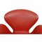 Swan Chair aus original rotem Leder von Arne Jacobsen für Fritz Hansen, 2000er 6