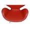 Swan Chair in Original Red Leather by Arne Jacobsen for Fritz Hansen, 2000s, Image 7