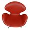 Swan Chair in Original Red Leather by Arne Jacobsen for Fritz Hansen, 2000s, Image 5