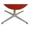 Swan Chair aus original rotem Leder von Arne Jacobsen für Fritz Hansen, 2000er 9