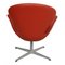 Swan Chair aus original rotem Leder von Arne Jacobsen für Fritz Hansen, 2000er 3