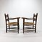 Oak and Straw Modernist Chairs, 1960s, Set of 2 3