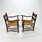 Oak and Straw Modernist Chairs, 1960s, Set of 2 5