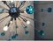 Lampadario Sputnik in vetro di Murano blu fatto a mano, Immagine 3